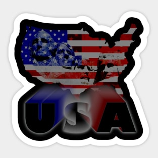 USA Mount Rushmore Stars and Stripes map Sticker